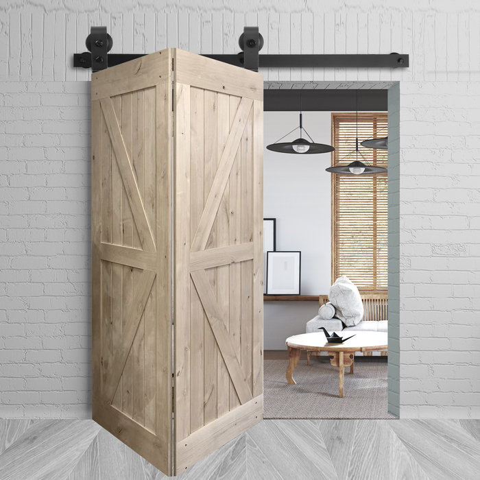 Lubann BiFolding Standard Single Track Barn Door Hardware Kit